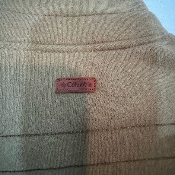 Columbia Large Green Full Zip Jacket Faux Leather Long Sleeve Sherpa Collar - Picture 5 of 9